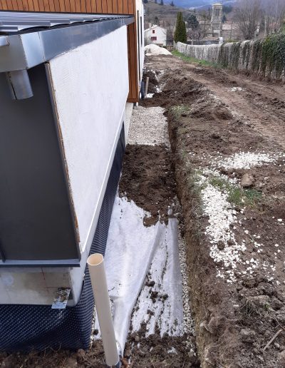 Drain périphérique pour récupération des eaux de pluie vers Montélimar