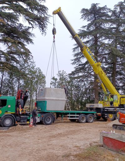 Livraison de la cuve béton de micro-station d'épuration 20000 litres
