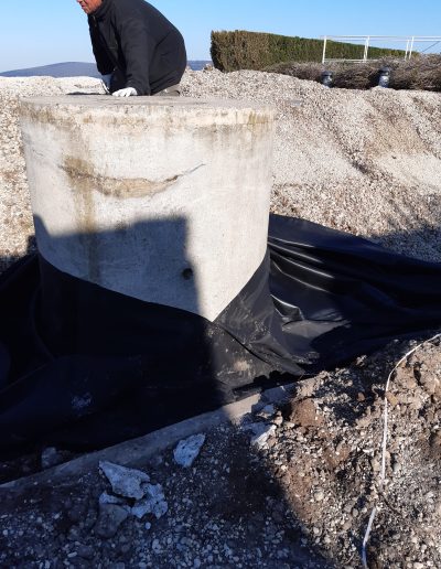 Installation d'une membrane étanche - Station d'épuration de Cléon d'Andran